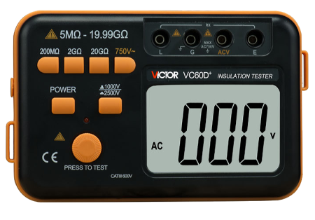 Измеритель сопротивления изоляции (мегаомметр) Victor VC60D+ купить по низкой цене | МАКСПРОФИТ