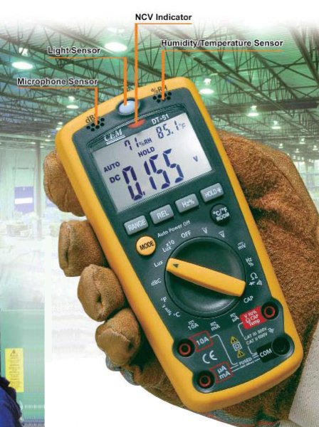 Мультиметр универсальный цифровой CEM DT-61 (с функциями шумомера, люксметра и параметров окружающей среды) купить по низкой цене | МАКСПРОФИТ