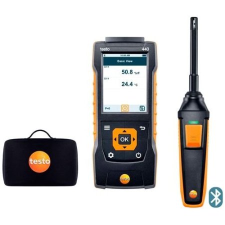testo 440. Комплект с Bluetooth зондом влажности и температуры (0636 9731) и кейсом купить по низкой цене | МАКСПРОФИТ